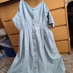 Lulu's off the Shoulder Midi Dress